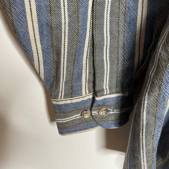 Carhartt Vintage Mens Striped Shirt Size L Work Chore Engineer Twill Button up - Picture 4 of 6